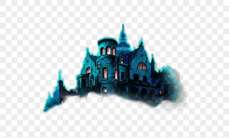 png clipart blue castle halloween halloween horror haunted house happy halloween poster