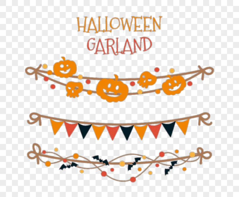 png clipart halloween garland illustration halloween garland halloween pull flag happy halloween food