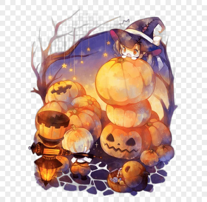 png clipart halloween halloween anime chibi drawing manga halloween pumpkin happy halloween food