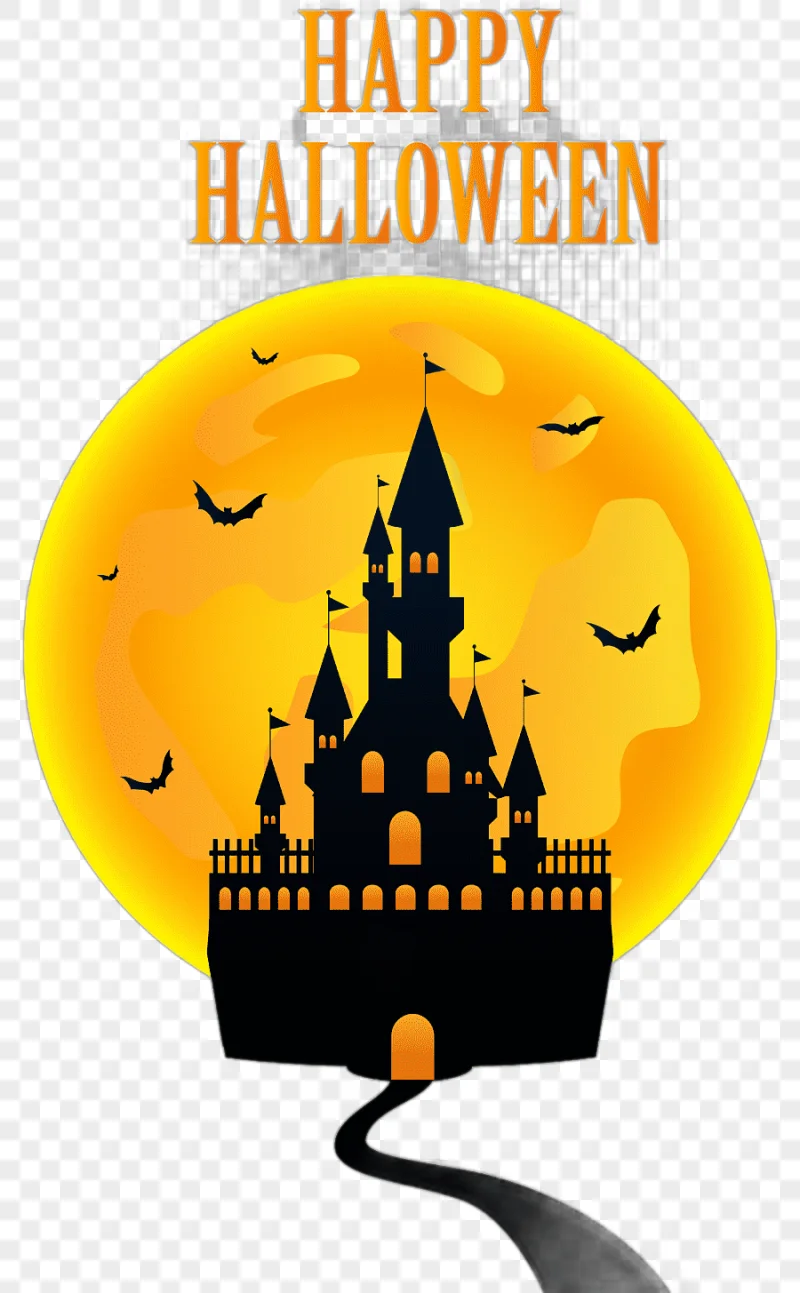 png clipart happy halloween illustration halloween happy halloween with castle happy halloween orange