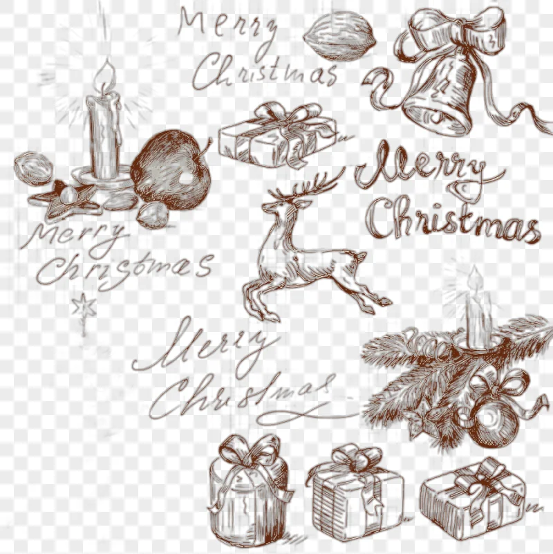 png clipart merry christmas illustration christmas tree christmas card illustration sketch christmas decoration elements decor festive elements