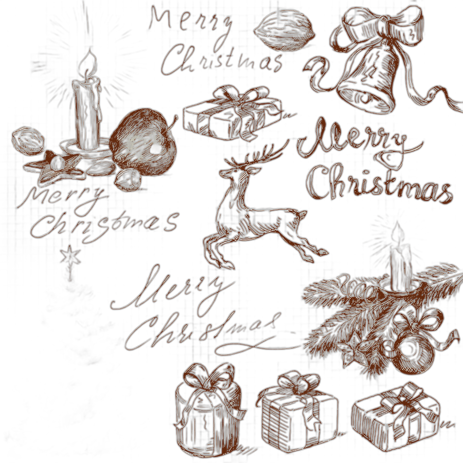 png clipart merry christmas illustration christmas tree christmas card illustration sketch christmas decoration elements decor festive elements