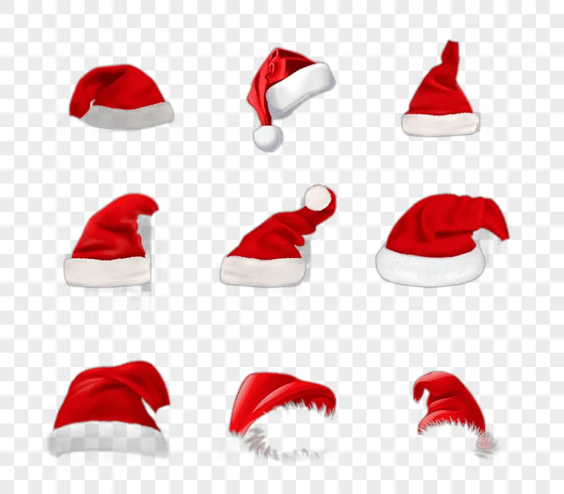 png clipart nine christmas hats santa claus christmas christmas hats hat christmas decoration