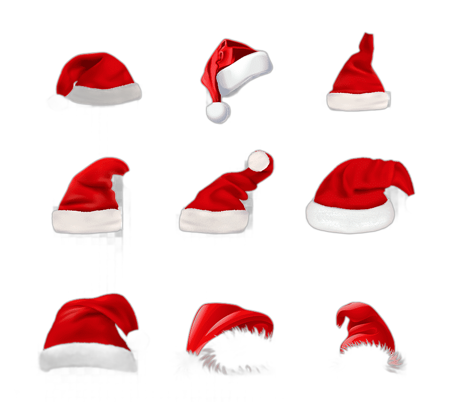 png clipart nine christmas hats santa claus christmas christmas hats hat christmas decoration