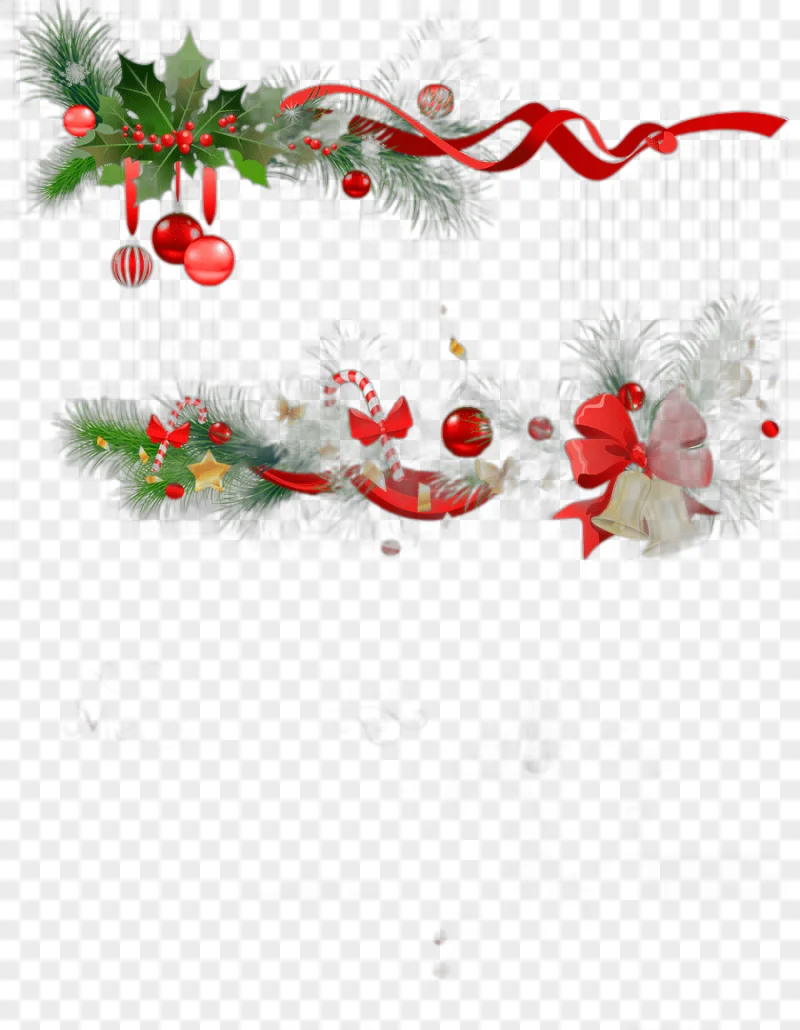 png clipart red and green ribbons illustration christmas decoration candy cane christmas tree christmas bells and pine branches flower arranging leaf