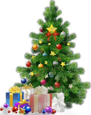 png clipart santa claus christmas day christmas tree large christmas tree with gifts christmas tee and gift decor christmas decoration thumbnail