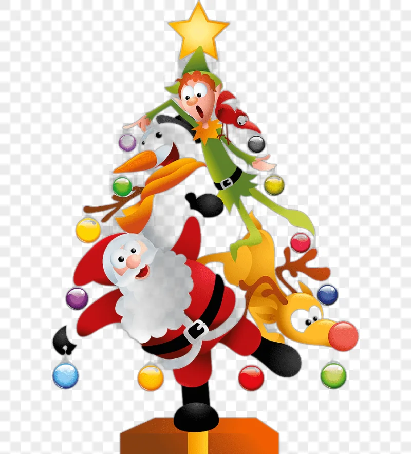 png clipart santa claus christmas tree christmas day funny christmas tree santa claus illustration decor christmas decoration