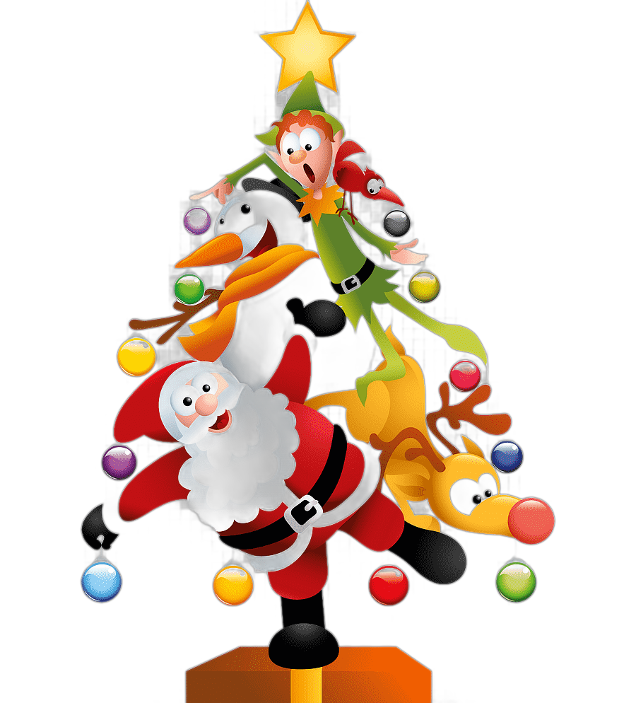 png clipart santa claus christmas tree christmas day funny christmas tree santa claus illustration decor christmas decoration