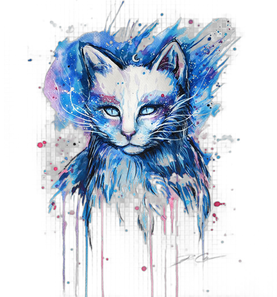 png clipart why paint cats drawing painting art cat multicolored cat painting tshirt blue