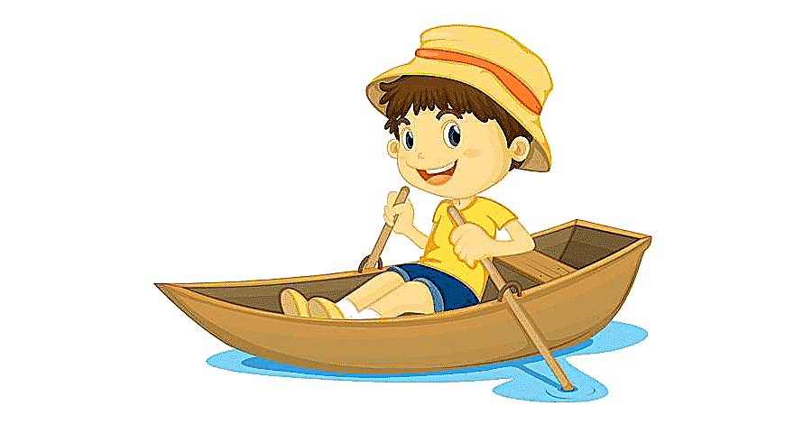 png clipart animated boy riding brown canoe boat row row row your boat rowing childrens so