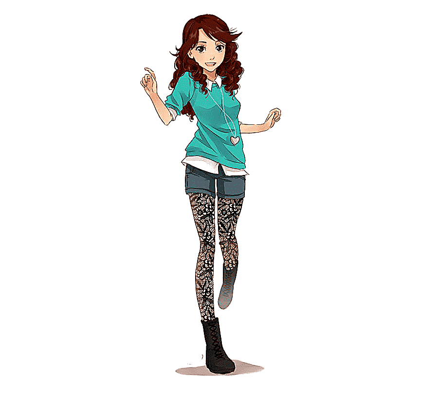 png clipart animated girl illustration drawing painting cartoon street beat girls watercol