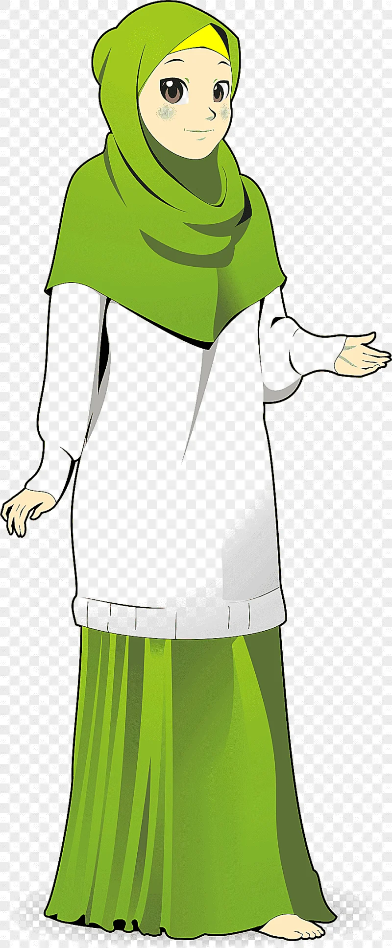 png clipart animated illustration of woman wearing hijab baju kurung islam cartoon wedding