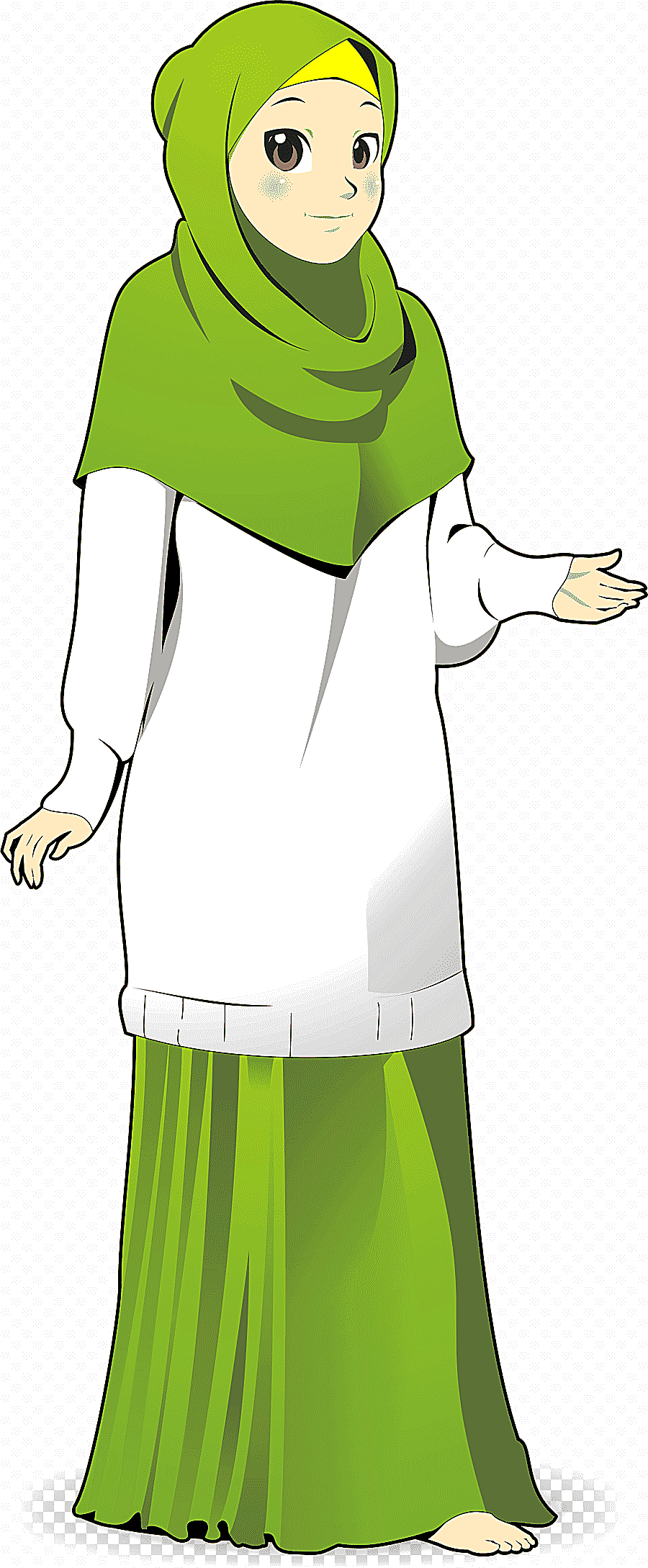 png clipart animated illustration of woman wearing hijab baju kurung islam cartoon wedding