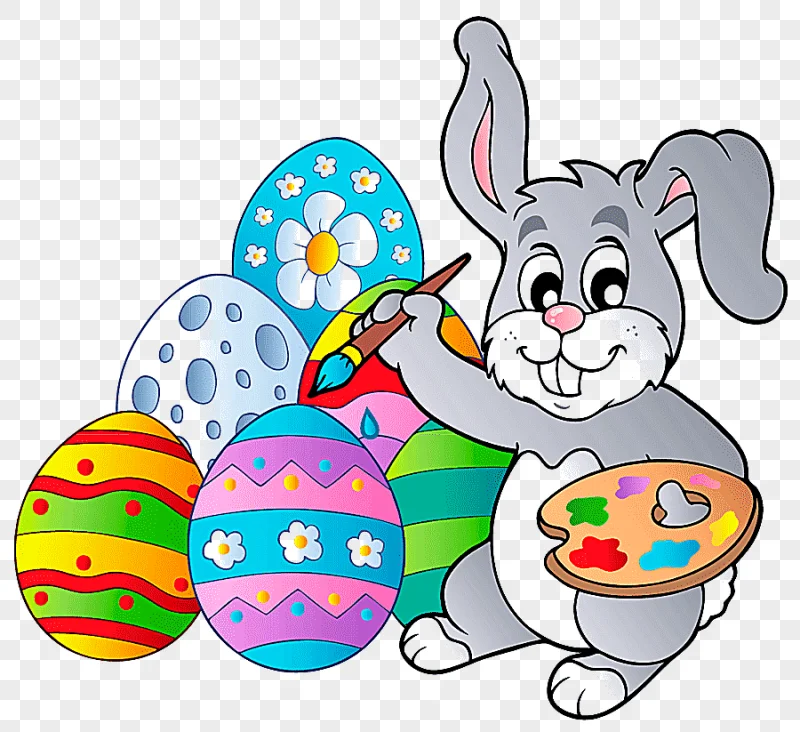 png clipart animated rabbit painting easter eggs illustration easter bunny easter egg east