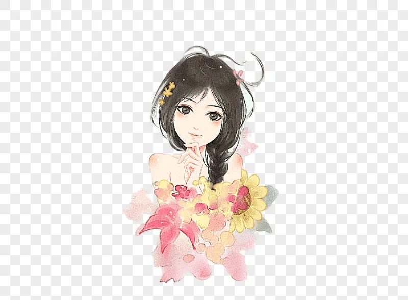 png clipart animation cartoon illustration cartoon girl cg artwork black hair