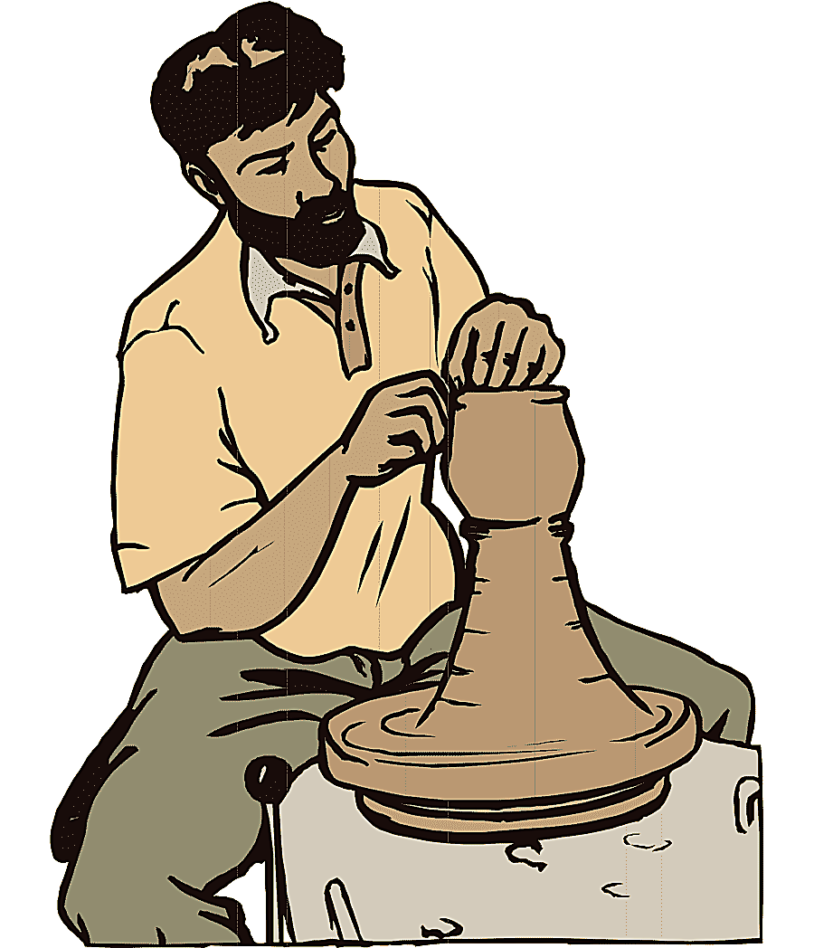 png clipart animation pottery cartoon painted pottery made man beard watercolor painting c