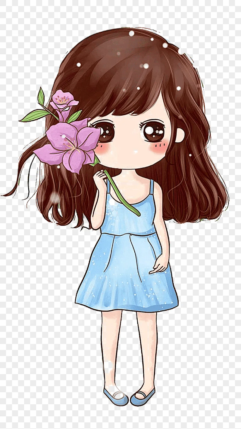 png clipart anime chibi illustration big eyes girl brown haired female chibi cartoon illus