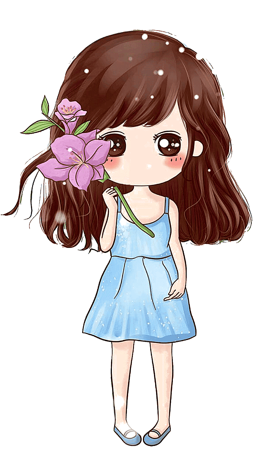 png clipart anime chibi illustration big eyes girl brown haired female chibi cartoon illus