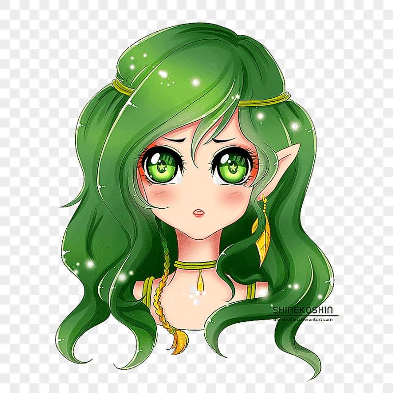 png clipart anime elf cartoon green anime elf chibi
