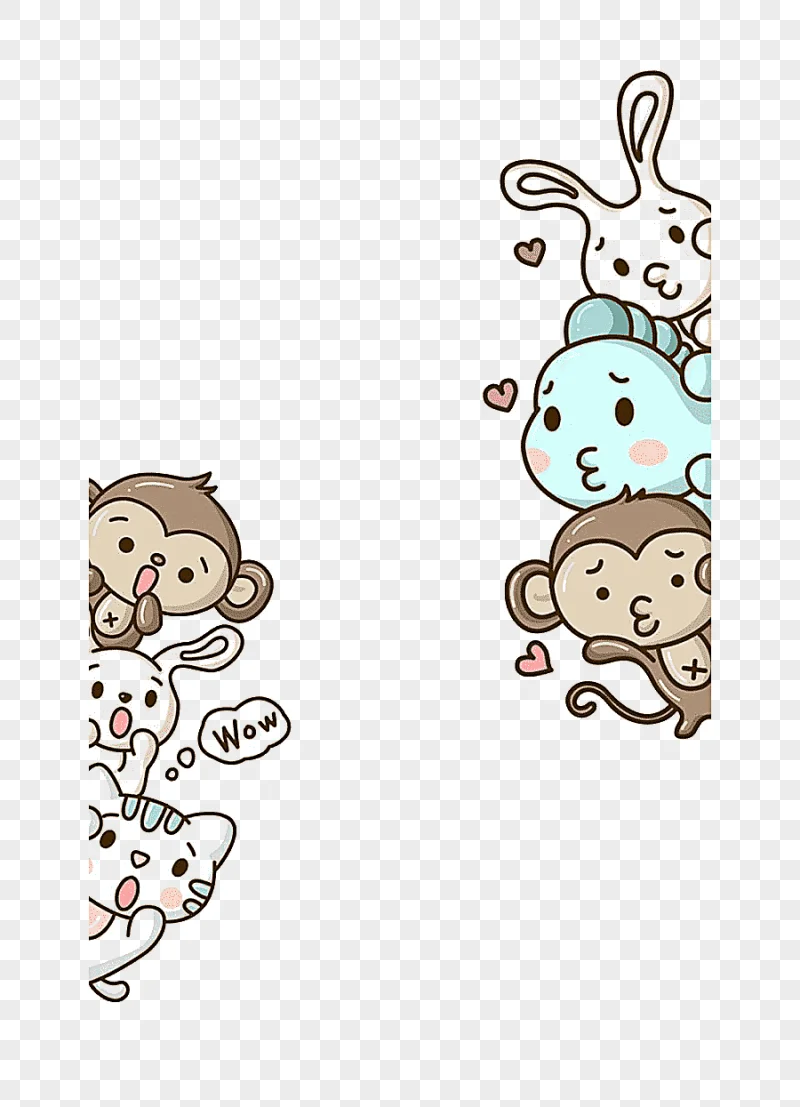 png clipart assorted animal monkey hello kitty cartoon cuteness small animals mammal food