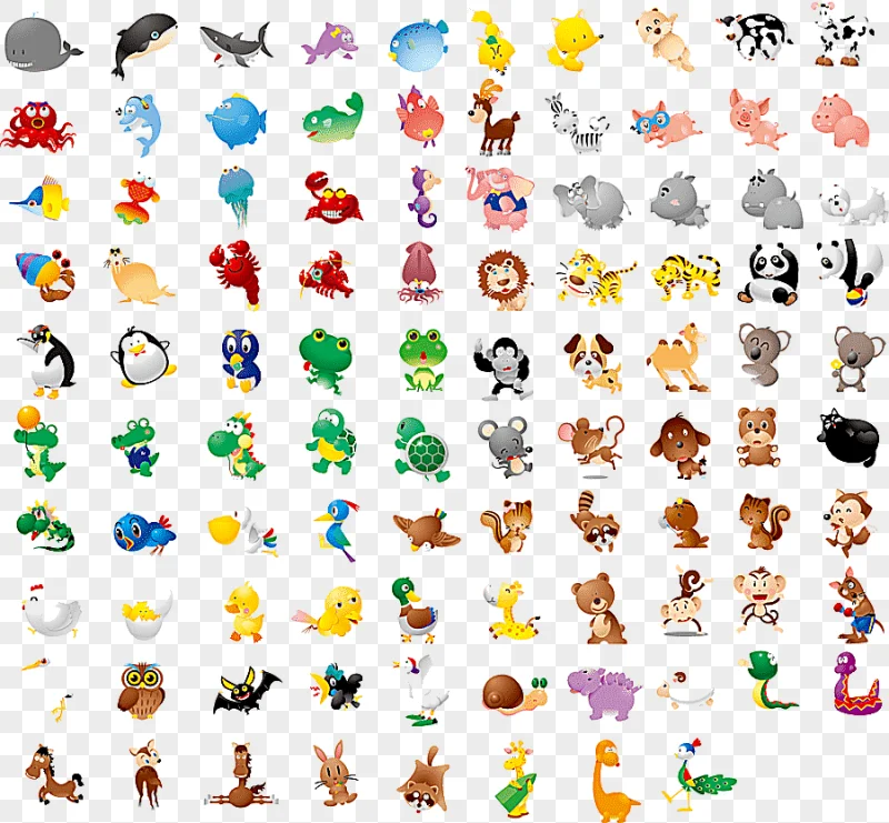 png clipart assorted animals cartoon cuteness drawing animal animals other happy birthday