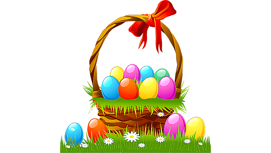 png clipart assorted color egg and basket illustration easter bunny easter egg easter bask