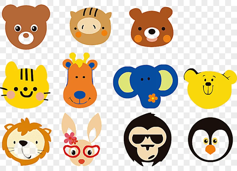 png clipart avatar animal cute cartoon painted animal heads watercolor painting cartoon ch