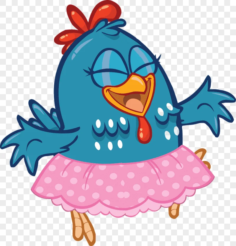 png clipart blue chicken wearing pink skirt art galinha pintadinha e sua turma chicken bor
