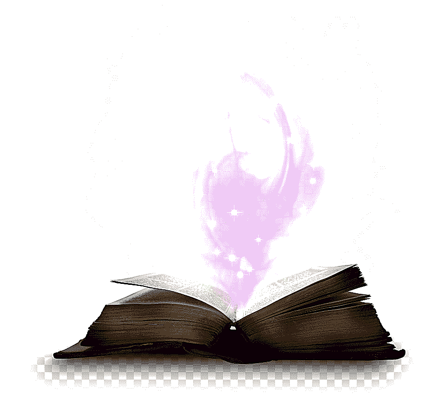 png clipart book magic book open book page with pink sparklers purple comic book