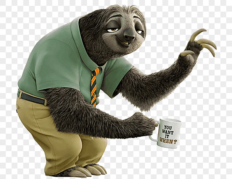 png clipart brown cartoon character animal art three toed sloth nick wilde lt judy hopps m