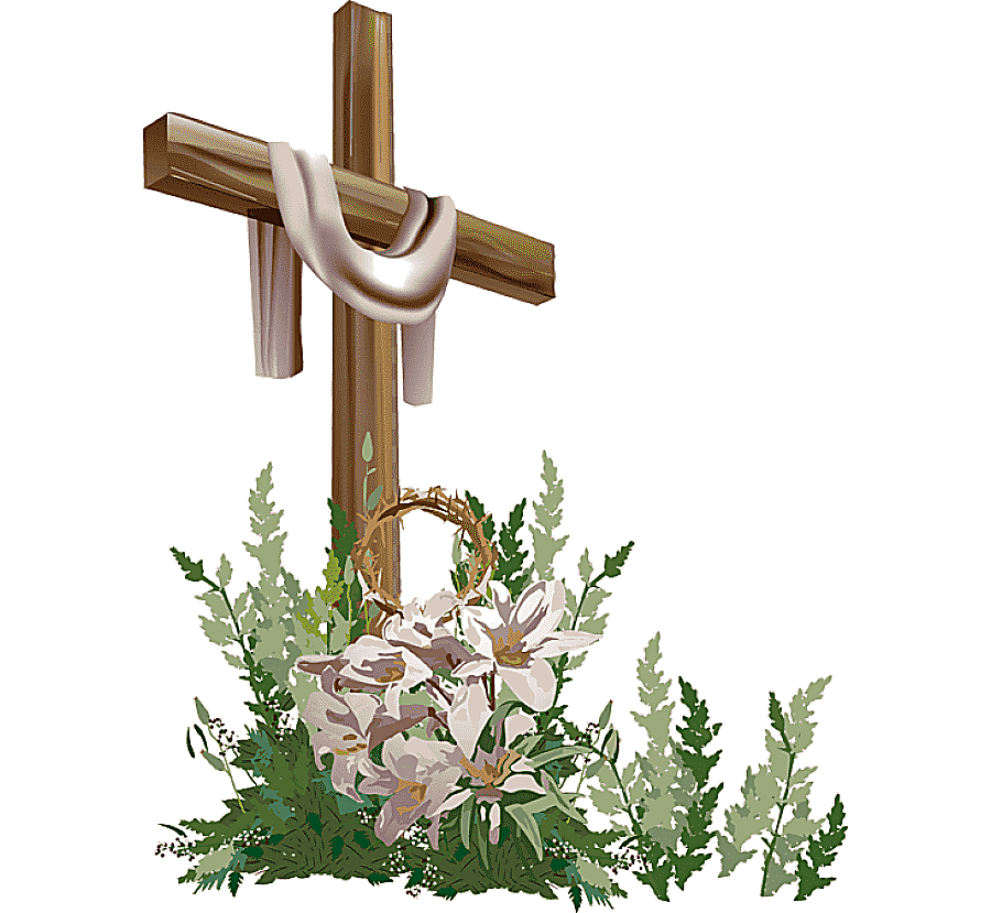 png clipart brown cross with flowers in front illustration easter cross blessing church ch