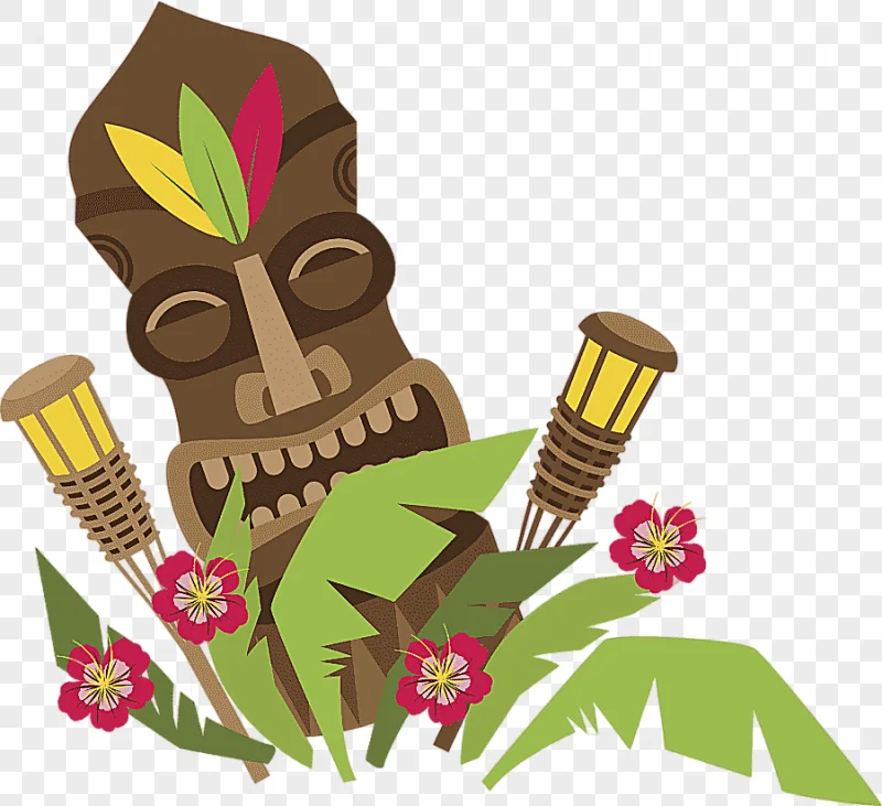 png clipart brown tribal mask hawaii euclidean smiling face woodcarving mask face people
