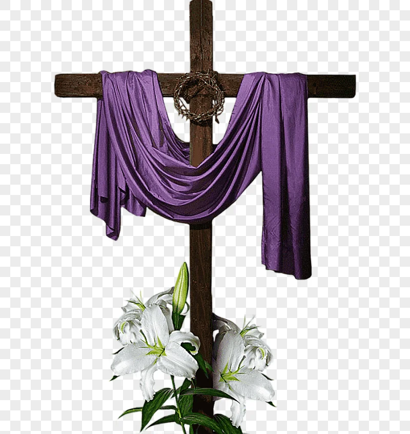 png clipart brown wooden cross with purple silk cloth easter religion greeting note cards