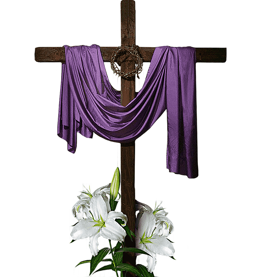 png clipart brown wooden cross with purple silk cloth easter religion greeting note cards
