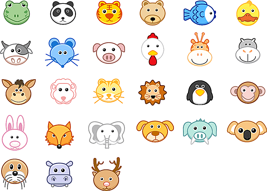 png clipart cartoon animal heads