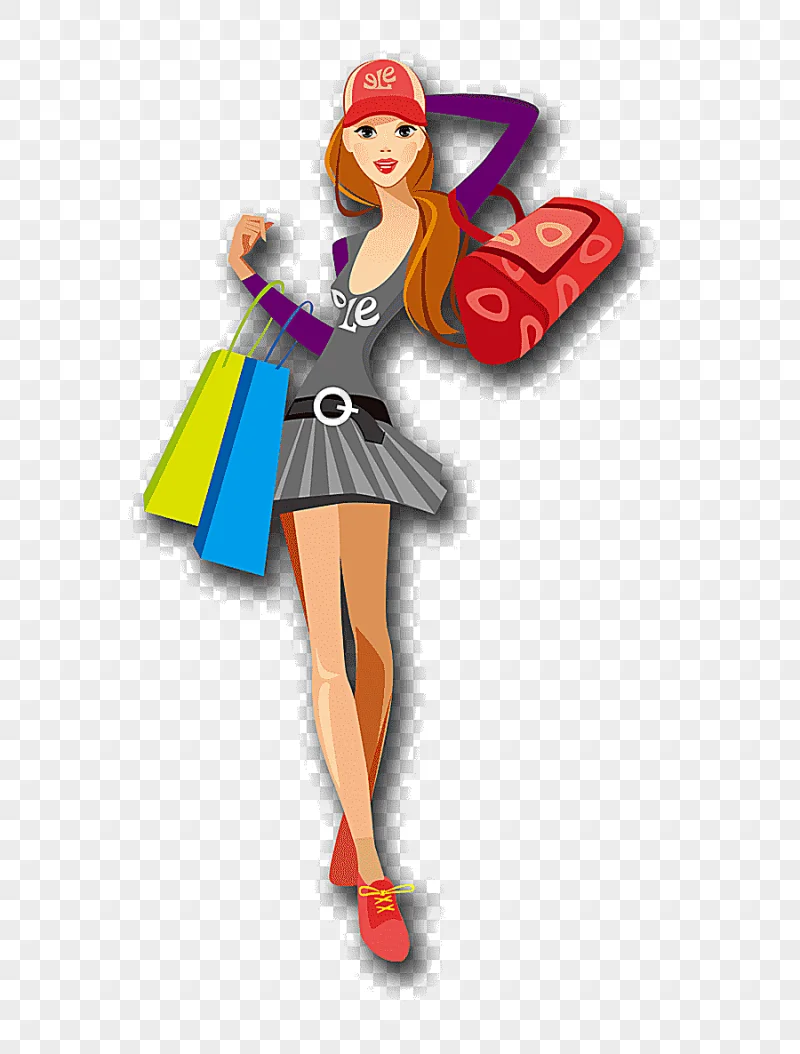 png clipart cartoon animation fashion cartoon women shopping cartoon character fashion gir