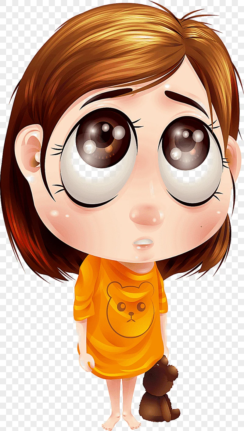 png clipart cartoon animation illustration cute girl with big eyes child face