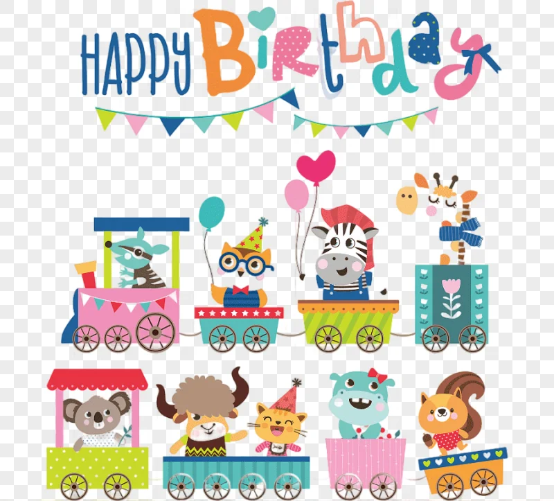 png clipart cartoon birthday illustration birthday card cartoon animals cartoon character