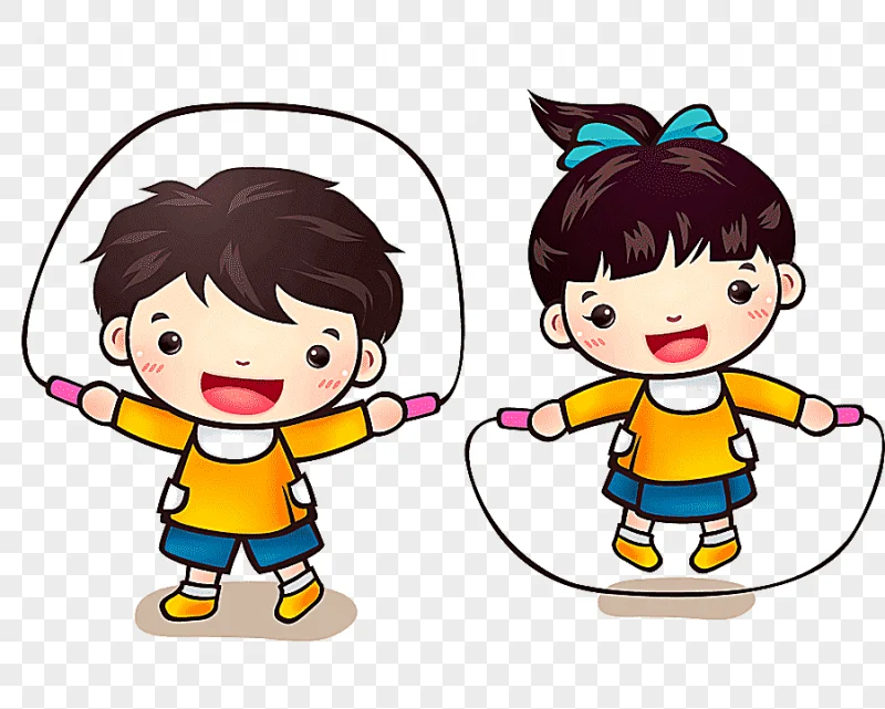 png clipart cartoon child animation cartoon children boy and girl playing skipping rope il