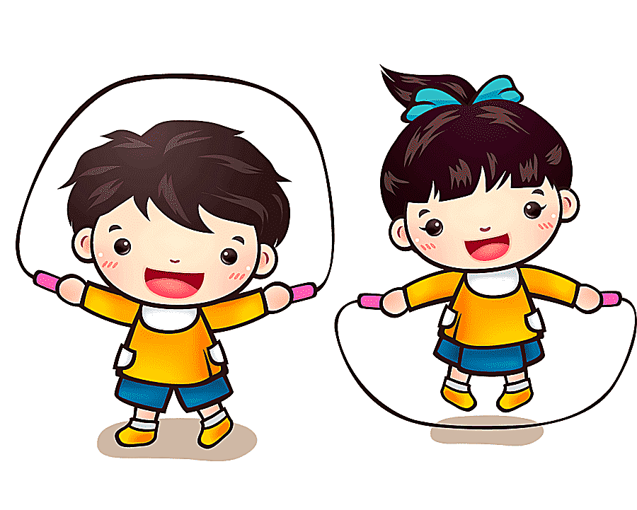 png clipart cartoon child animation cartoon children boy and girl playing skipping rope il