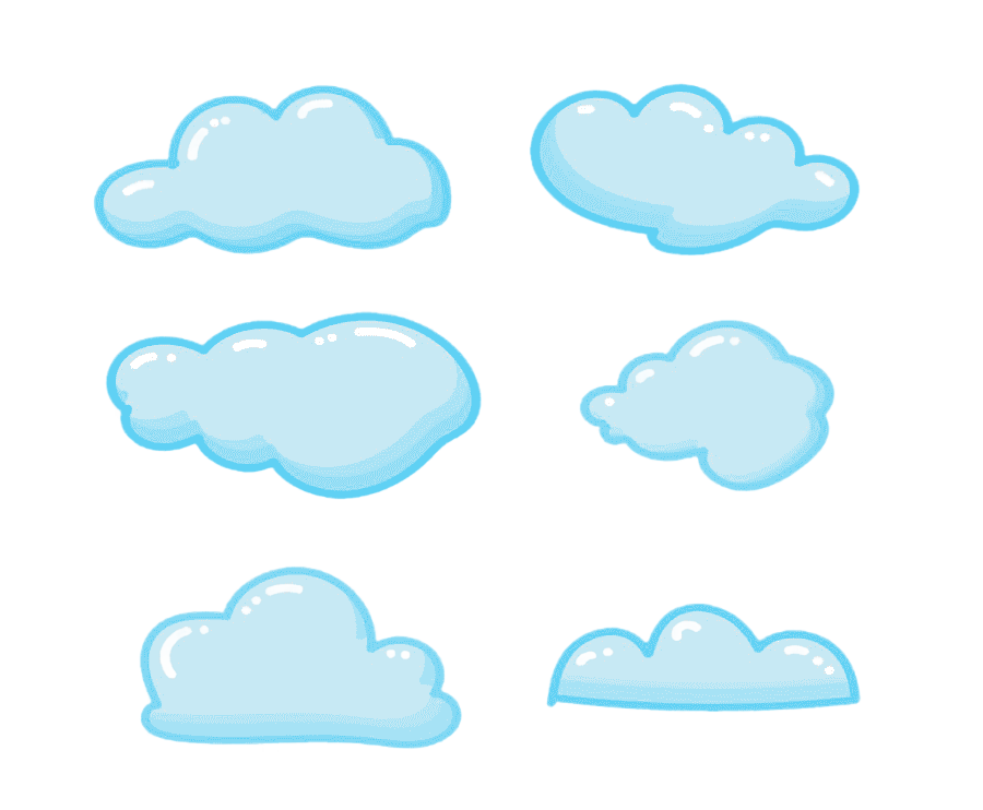 png clipart cartoon clouds hand painted clouds blue cloud