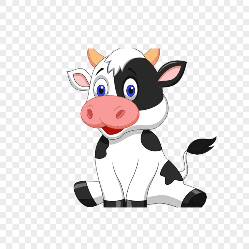 png clipart cartoon cow black and white dairy cow