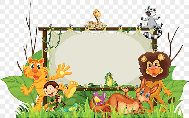 png clipart cartoon cute animal zoo with sign board