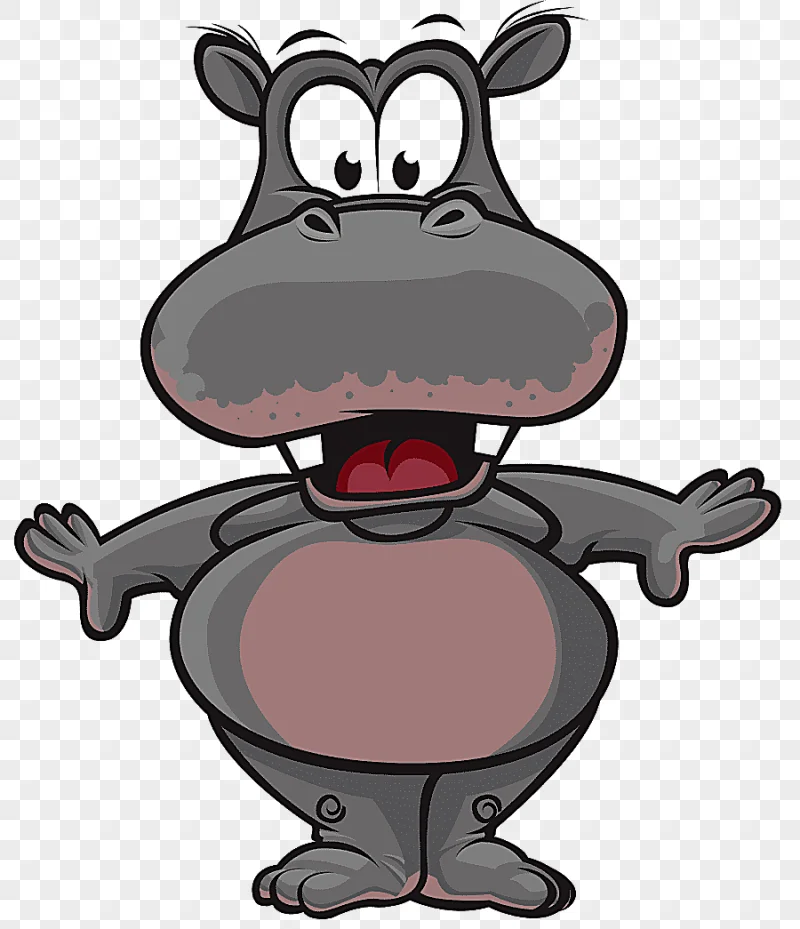 png clipart cartoon funny animal hippo mammal animals