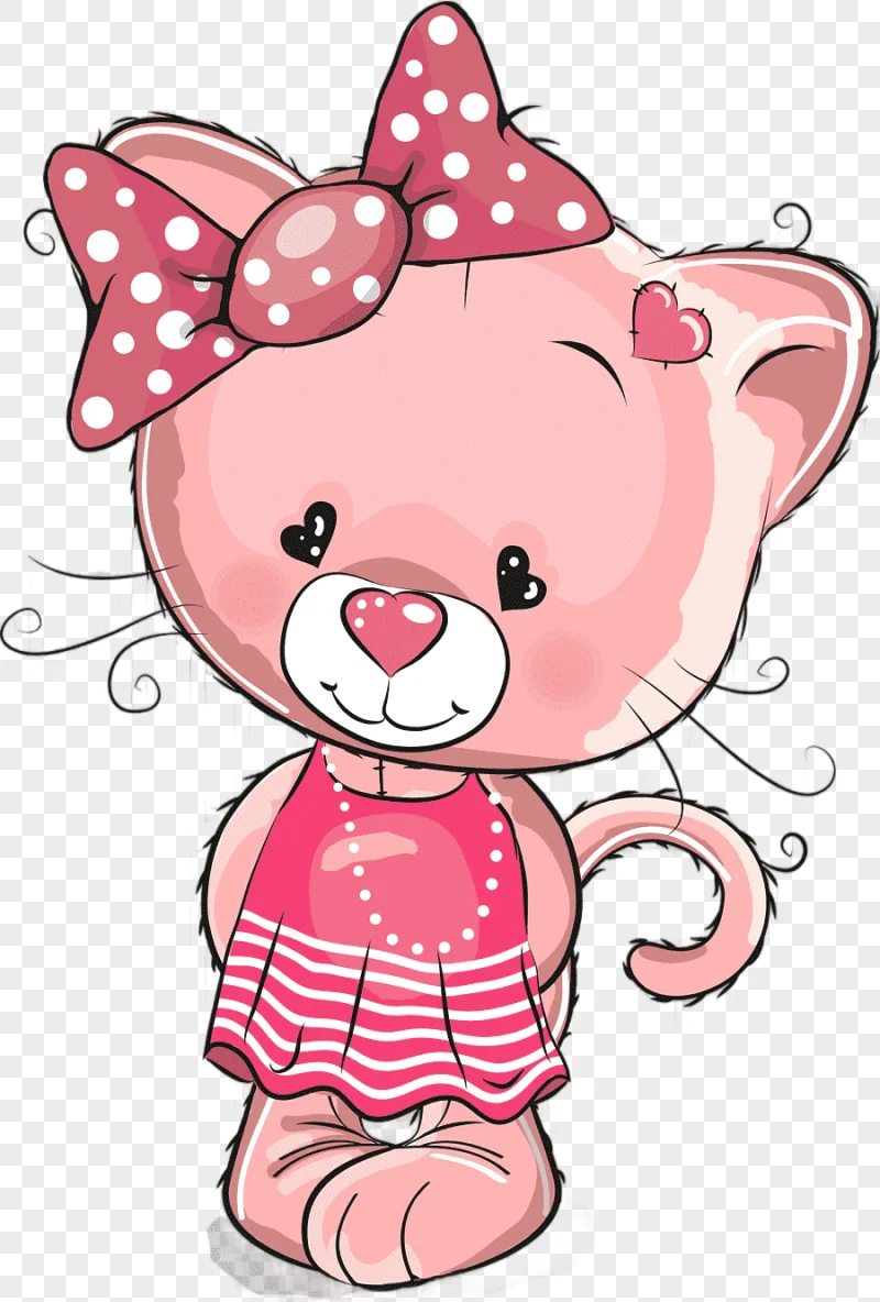 png clipart cartoon illustration pink cartoon cat love cartoon character