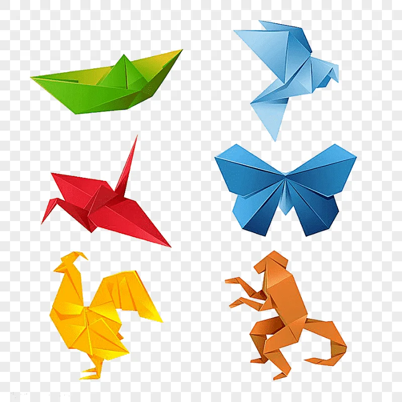 png clipart cartoon origami animal hd deduction material cartoon origami origami