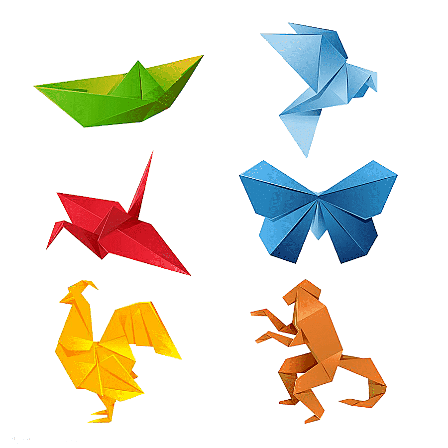 png clipart cartoon origami animal hd deduction material cartoon origami origami