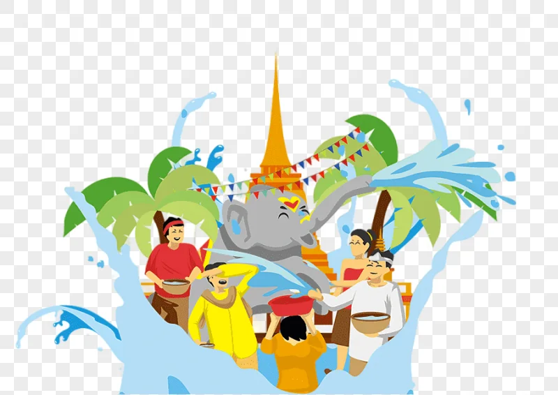 png clipart cartoon water festival songkran cartoon elephant