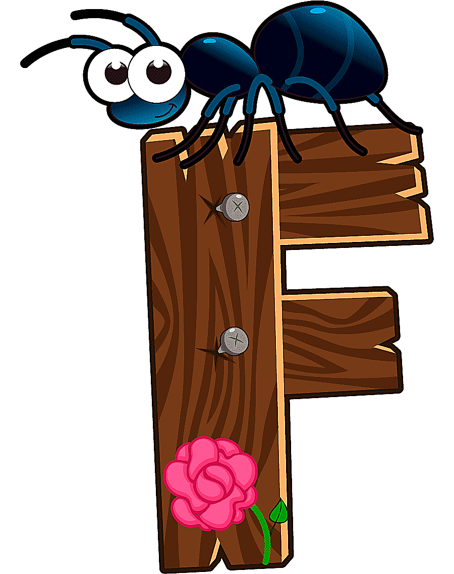 png clipart cartoon wooden animals f cartoon letters solid wood letters