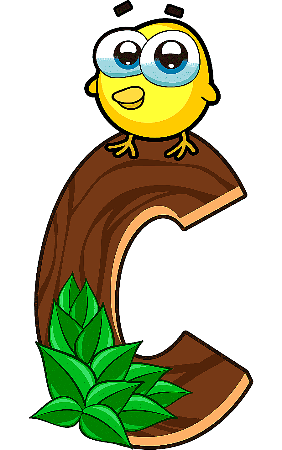 png clipart cartoon wooden animals letter c cartoon letters solid wood letters